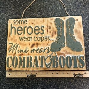 Military Hero Laser Wall Plaque Ready to Hang New Jute Hanger VETERANS DAY